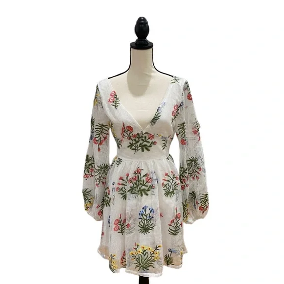 Embroidered Fit and Flare Mini Dress - Picture 1 of 3